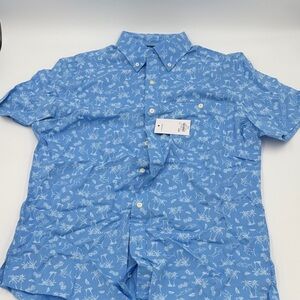 Croft & Barrow Light Blue Palm Print Shirt